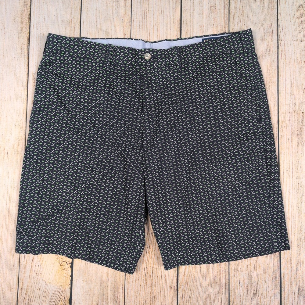 Ralph Lauren Golf Shorts Cotton Twill w Stretch Golf Clubs & limes Print Size 38